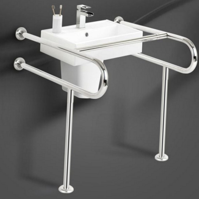 장애인 손잡이 세면대 어르신 안전바 욕실 세면대 안전 손잡이 보조 용품 스테인리스 복지용구 세면대바