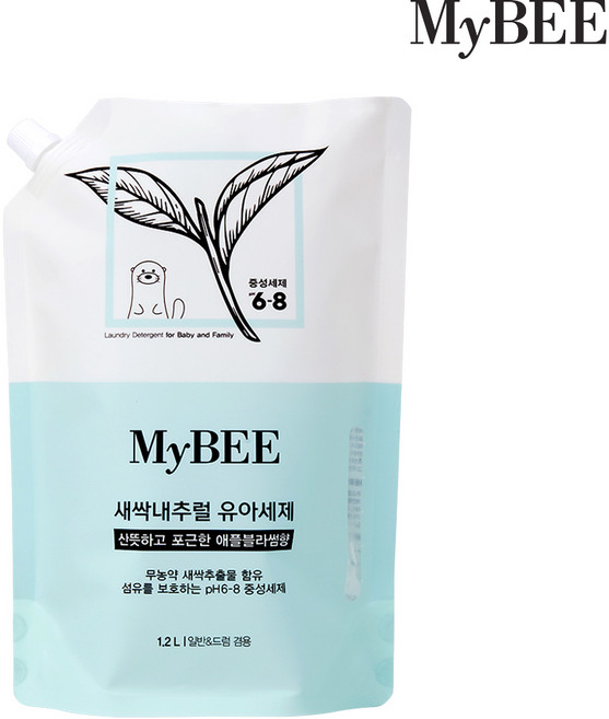 마이비 새싹내추럴 유아세제 애플블라썸향 리필형, 1개, 1.2L