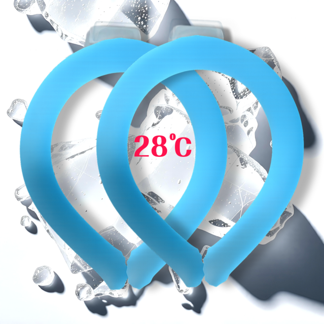 루디아셀 아이스 넥밴드 넥쿨러 얼음 목걸이 28도 자연냉동 아이스넥, 블루+블루, 1개