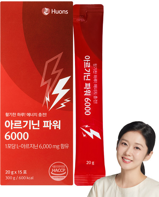 휴온스 아르기닌 파워 6000 고함량 L-아르지닌 블루베리맛 액상 15일분 15포 1박스, 15회분