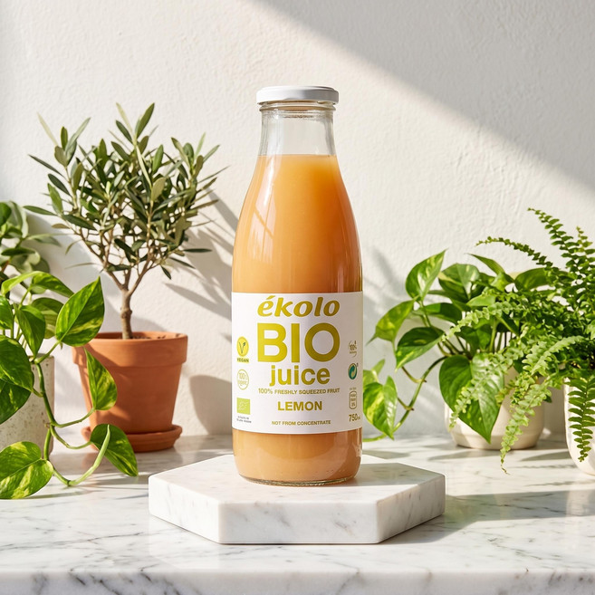 에콜로 유기농 100% 착즙 레몬 주스 원액 레몬즙 쥬스 750ml, 1개