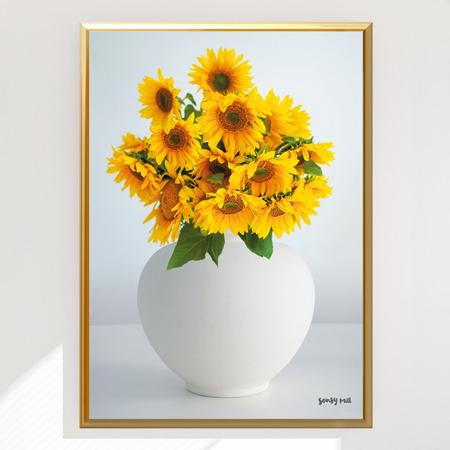 풍수 달항아리 해바라기 포스터 재운 복들어오는 인테리어 그림 장식 소품 A3 A2