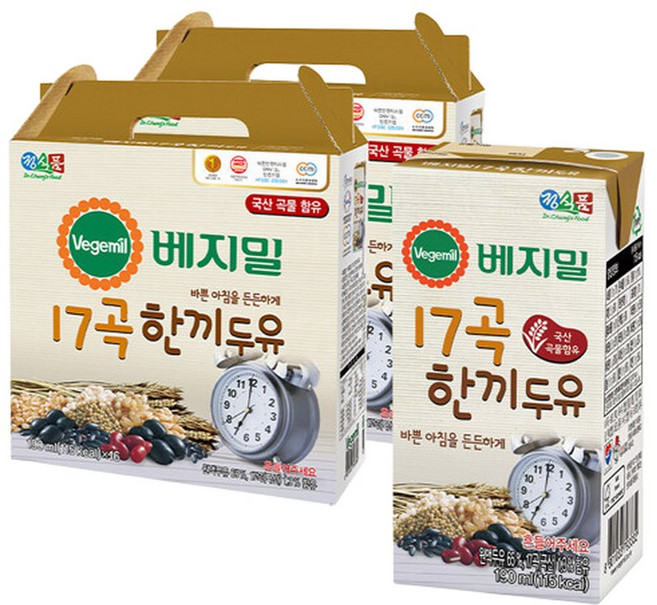 베지밀 17곡 한끼두유 190ml 16개입 2개, 32개