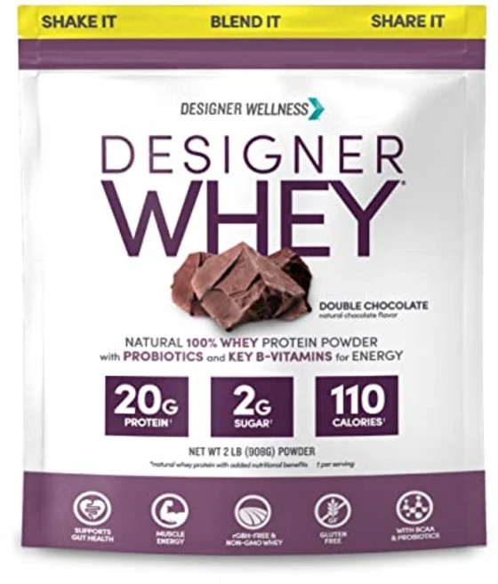 디자이너 프로틴 웨이 프로틴 파우더 비GMO 미국산 더블 Designer Wellness Designer Whey Natural Protein Powder with Prob, 2 Pound (Pack of 1), 1개 - 쿠팡