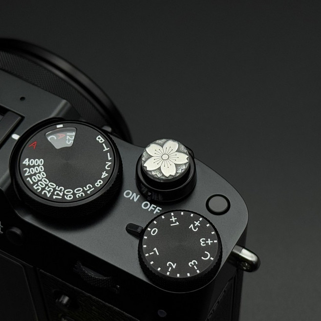 [GH] 사쿠라 금속 각인 소프트버튼 셔터버튼, 1개, 실버