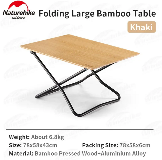 자연 하이킹 캠핑 접이식 차 테이블 접히는 피크닉 대나무 보드 야외 휴대용 바베큐 관광 용품, 01 Khaki