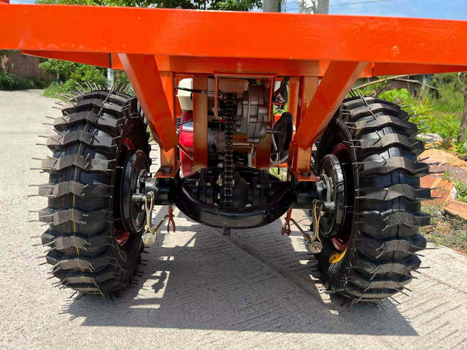 가솔린 삼륜 덤프 엔진 운반차 농업용 트롤리 수레 리프트 농장 외발수레 농업 동력운반차, 수동 클러치 디퍼렌셜 프레임 엔진