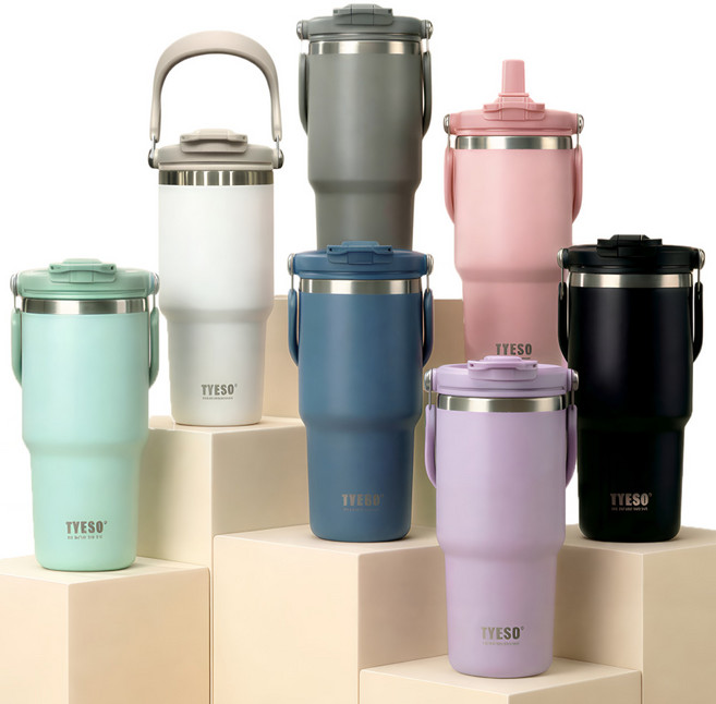 별이네집 대용량 스테인리스 텀블러 + 미끄럼방지캡 + 빨대뚜껑 + 빨대 + 빨대솔 + 세척솔 + 세척발포제, 1개, 900ml, 블루