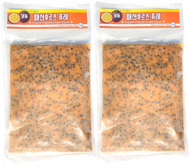 올심찬 패션후르츠 퓨레 팩 1+1, 2개, 1kg
