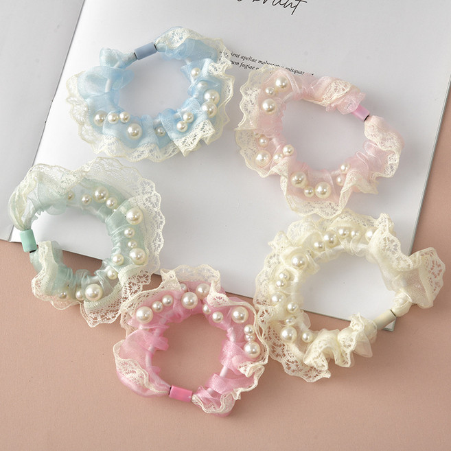ZMBIRD 레이스 대창 헤어밴드 진주 머리띠 5종 세트 FJ009