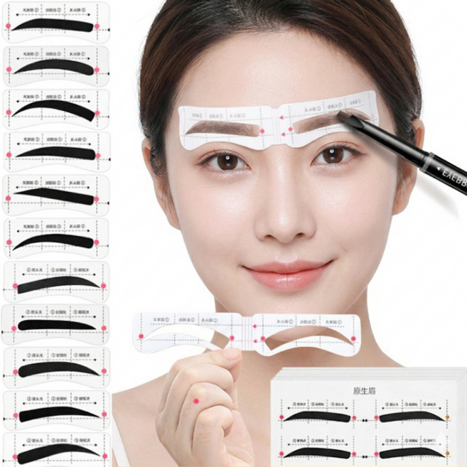 눈썹 스텐실 초보 눈썹그리기 가이드 아이브로우 틀 대칭 맞추기, 1개, 5번(52쌍)