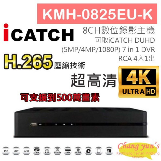 昌運監視器 KMH-0825EU-K 8CH 7合1 DUHD 專用錄影主機, 1個