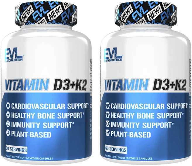 EVLUTIONNUTRITION 비타민 D3 + K2 베지 캡슐, 2개, 60정 - 쿠팡