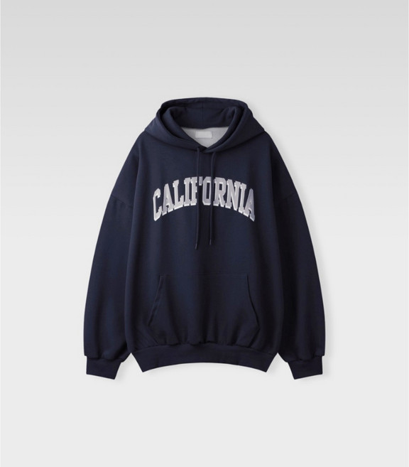 CALIFORNIA 美式設計 陰影 簡約 LOGO 內刷毛 寬鬆帽T 牛奶絨 刷毛帽T 銀狐絨【w73】