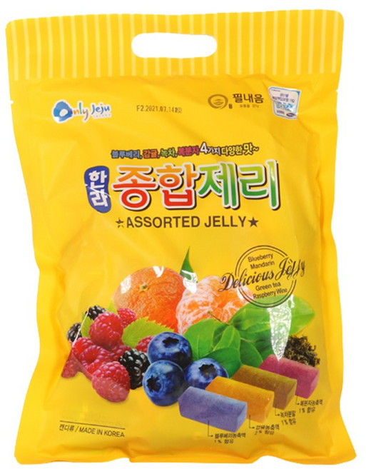 제주 한라 종합 제리 감귤 블루베리 녹차 복분자 젤리, 600g, 1개