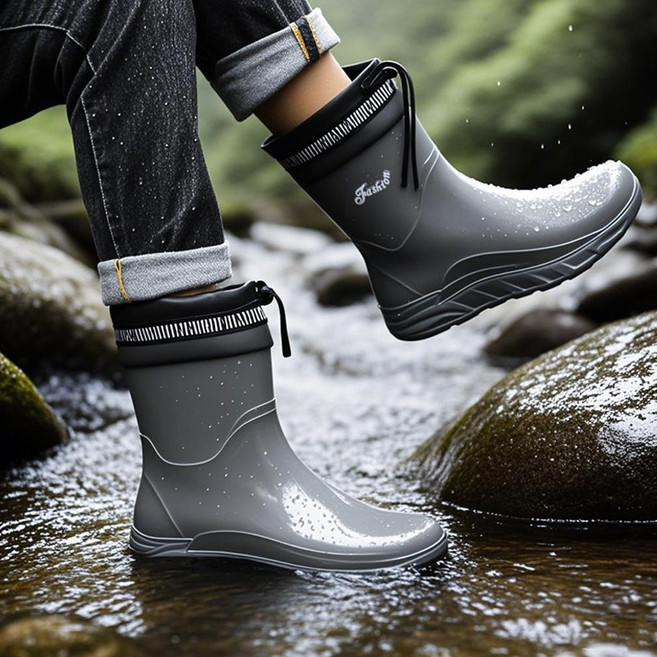 Zebeer 남성 패션 미끄럼 방지 중목부츠 초경량 아웃도어 레인부츠