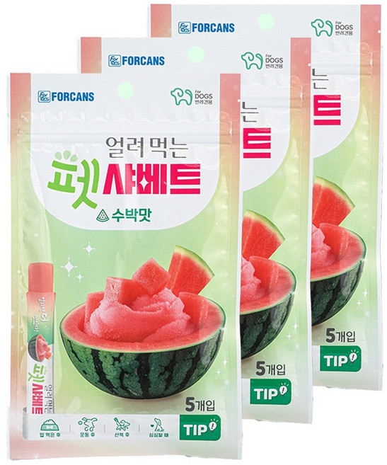 얼려먹는 펫 샤베트 시원한 여름 강아지 간식, 3개, 65g, 수박