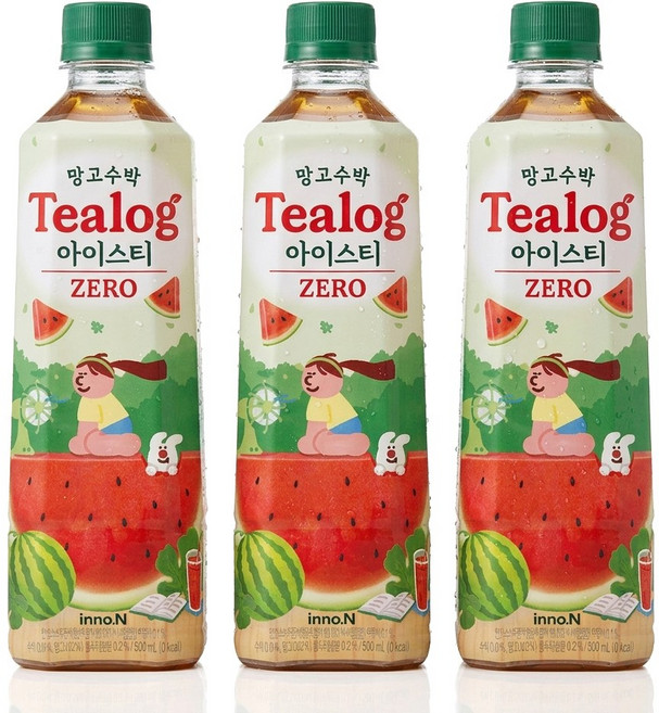 HK이노엔 티로그 망고수박 아이스티 500ml ZERO 칼로리, 12개