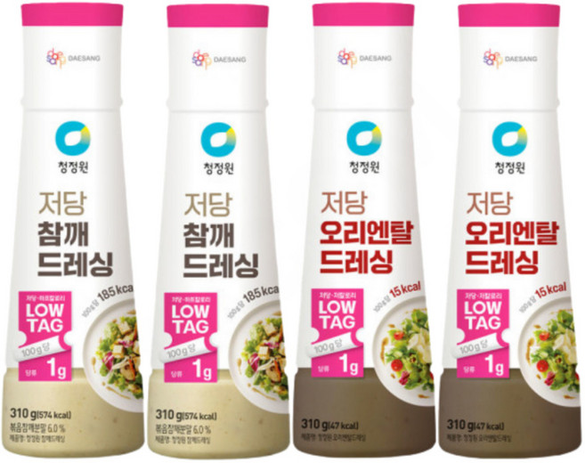 청정원 저당드레싱 참깨 310g x 2 + 오리엔탈 310g x 2, 4개