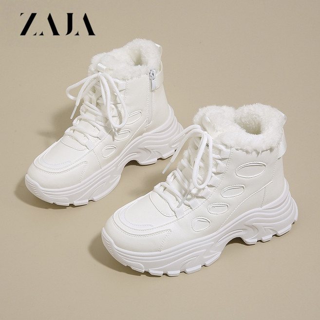 ZAJA 여성 기모 방한화 가을 겨울 앵클 부츠 보온 스노 방한부츠