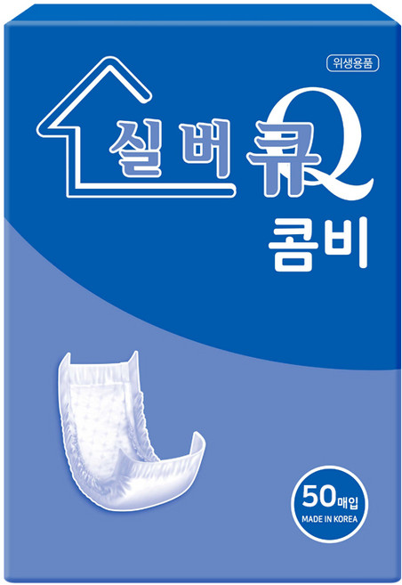 실버큐 일자형 콤비 패드 (50매x6팩) 속기저귀, 6개, 60매입, FREE(onesize)
