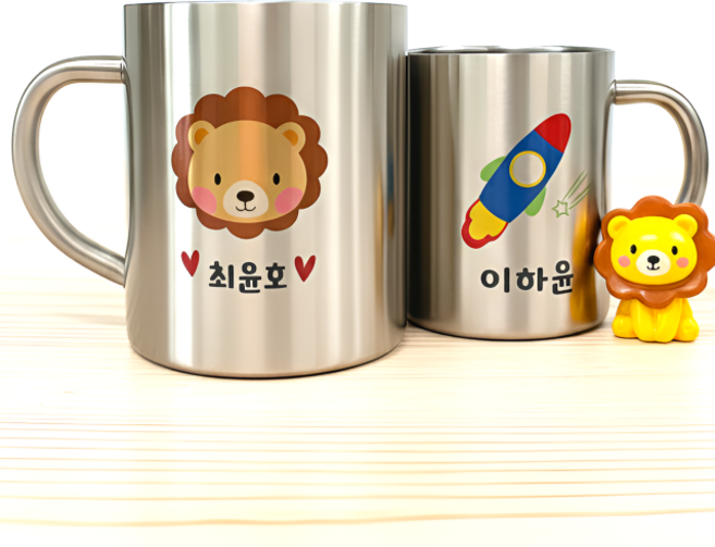스테인레스304 양치컵 이름각인 어린이집 유치원 졸업 입학 생일 답례품, 1개, ALL스테인레스 M