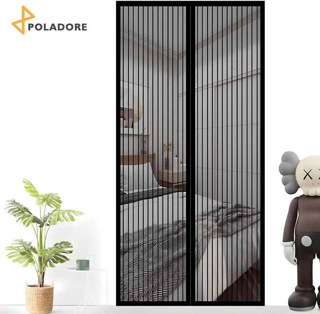 폴라도레 찢어지지 않는 현관 자석 모기장 찍찍이 현관문 방충망 방충문, (1).블랙(일반), 1개