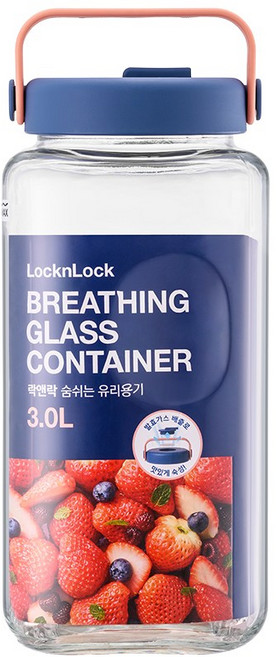 락앤락 숨쉬는 유리용기, 3L, 1개