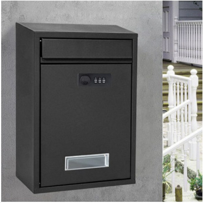 크로닉401 비밀번호 벽걸이 우체통, 블랙