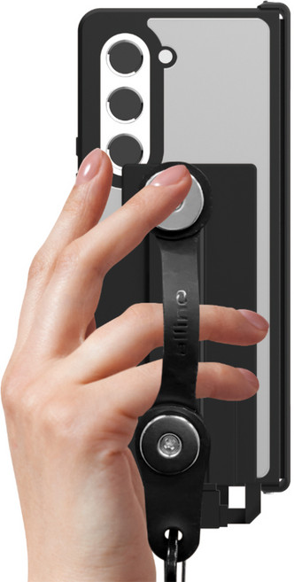 갤럭시 Z폴드 오토바이 자석 충전케이스 스트랩 딱판 스프링줄, 갤럭시Z폴드7, 블랙