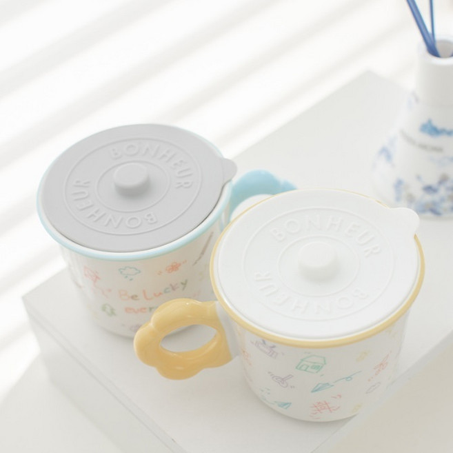 【嚴選SHOP】矽膠杯蓋 防塵防漏保鮮杯蓋 馬克杯蓋 密封軟膠杯蓋【K313】, 矽膠杯蓋-白色, 1個