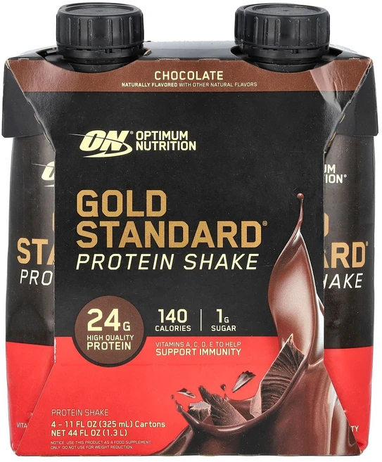 Optimum Nutrition Gold Standard 단백질 셰이크 초콜릿 4팩 각 325ml(11fl oz), OptimumNutritionGoldStandard단백, 325ml - 쿠팡