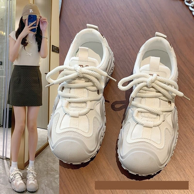 JLVJ 여성 봄여름 키높이 통기성 스니커즈 미끄럼 방지 등산화 패션 운동화