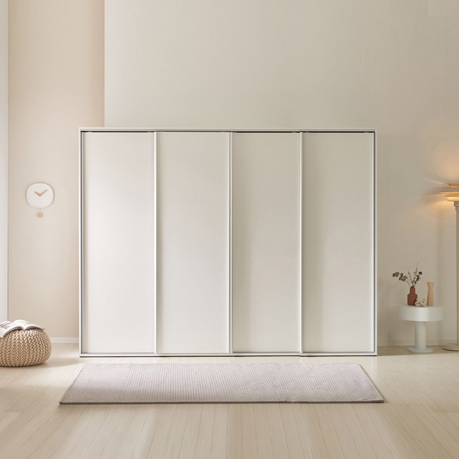 올데이 3200 슬라이딩옷장 E0 미닫이 장롱 맞춤옷장, 옷장+긴옷장+이불장+3단수납옷장B, 화이트