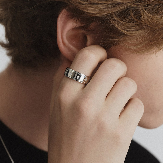 VARAM 10s 천연 다이아 반지 써지컬 316L 스틸