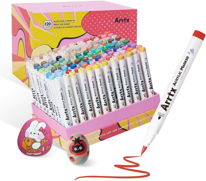 아트엑스 아크릴 마카펜 세트 120색 브러시형 생활방수 전문가용, 1개