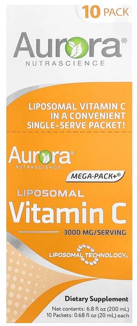 오로라 뉴트라사이언스 Aurora Nutrascience Mega-Pack+® 리포소말 비타민C 10팩 각 20ml0.68fl oz120781원산지:기타, 1 - 쿠팡