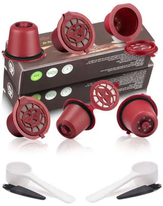 호환 Icafilas 네스프레소 용 재사용 커피 캡슐 스테인레스 필터 메쉬 리필 가능 에스프레소 포드 주방 탬퍼, [06] AS PICTURE