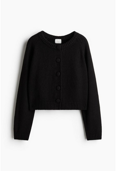 국내백화점 H&M 가디건 브랜드관 파인니트 블랙 1285188004 커플 사무실 (BK파우치 증정)