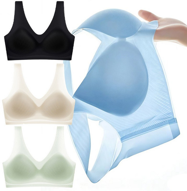 ROOICE 아이스브라 3PCS 심리스 쿨링 노와이어 초경량 냉감브래지어