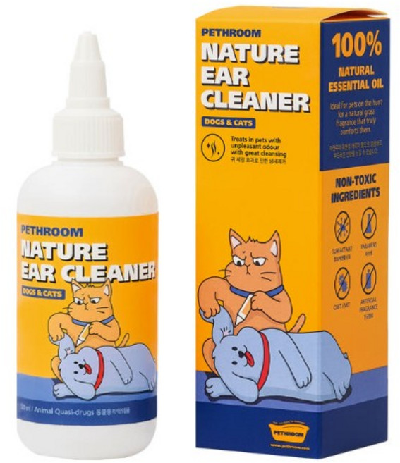 [페스룸] 네이처 이어 클리너 강아지 고양이 귀세정제 귀청소 귓병 예방 120ml, 1개