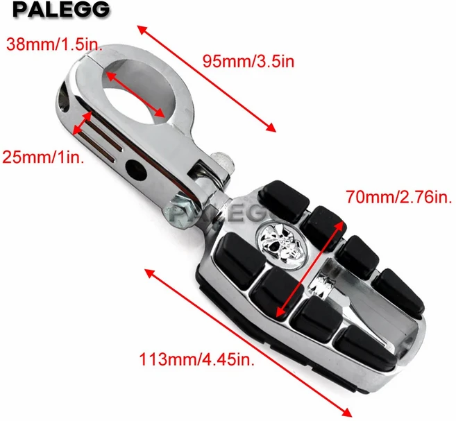 오토바이 하이웨이 페그 엔진 가드 바 클램프 발받침 풋 페달 할리 스즈키 야마하 레이서 범용 32mm, 03 38mm ChSMPSme