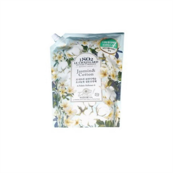 르샤트라 초고농축 섬유유연제 보타닉캐슬 자스민&코튼 리필, 8개, 1.5L