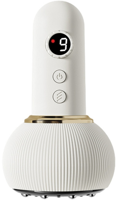 HANQI 電動拔罐器 刮痧儀 經絡刷 全身按摩吸痧機 家用疏通儀, 米色, 1個