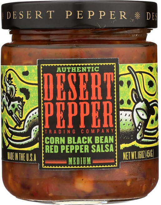 Desert Pepper Trading Co 옥수수 검은콩 레드 페퍼 살사 473.2ml(16온스) (3팩)
