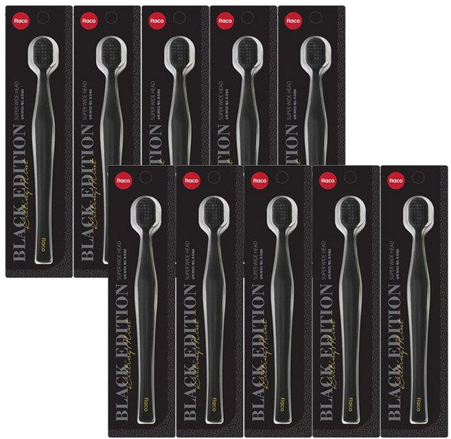 플라코 블랙에디션 칫솔 5+5 / 미세모 미백 치석제거