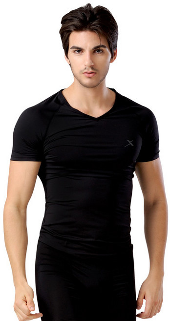 기어엑스 남성용 일반 사계절 반팔브이넥 언더레이어 상의