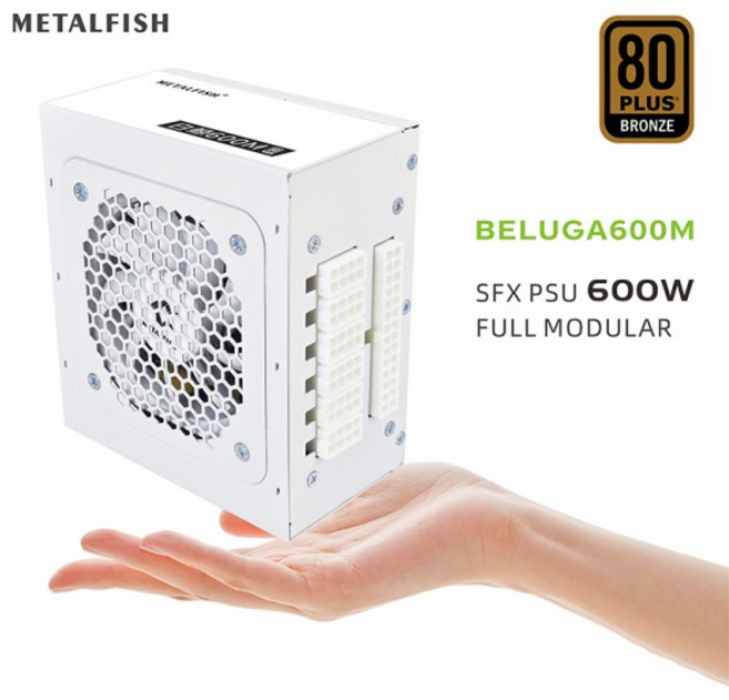METALFISH SFX 80Plus Bronze 500600750W 백색 전원 공급 Mini ITX 섀시 컴퓨터 케이스 100220V 입력용 모듈형, EU 플러그, 500W, 1) EU 플러그 - 500W