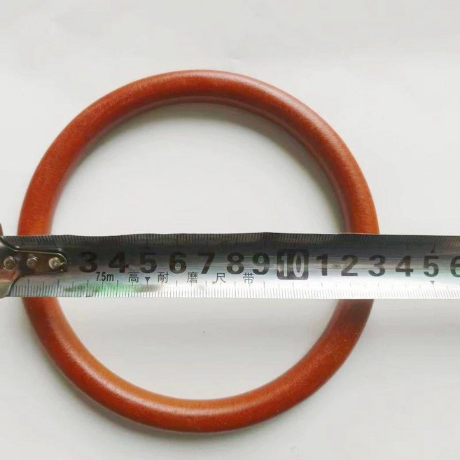 木質圓形手提把手 包包提手圓圈配件, 一對圓木質棕紅外徑14cm, 1個