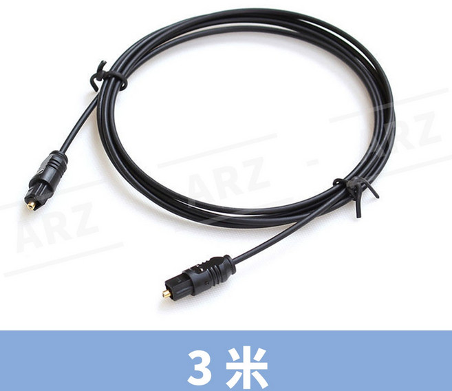 OD2.2 數位光纖線 光纖音頻線 SPDIF 光纖音源線 訊號線 音訊線, 1個, 3m／黑色